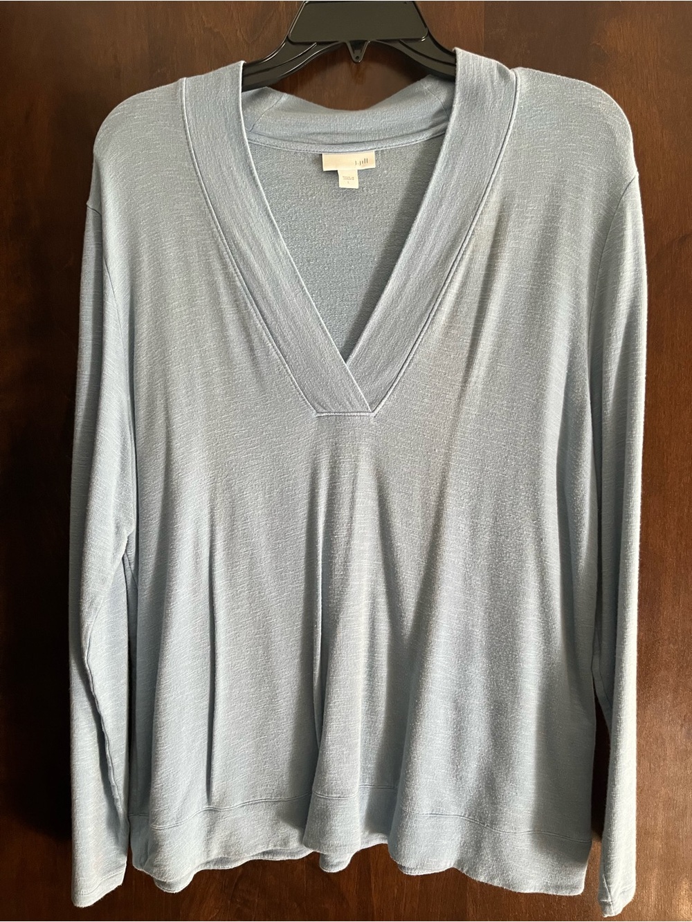 J. Jill Light Blue V-Neck Long Sleeve Women's Top Sweater